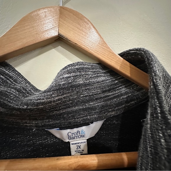 Croft & Barrow 2x quarter zip heathered sweater - Picture 4 of 5